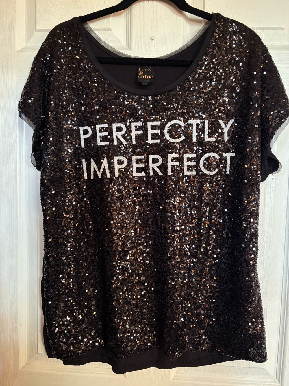 Black Sequin 'Perfectly Imperfect' Women's Top